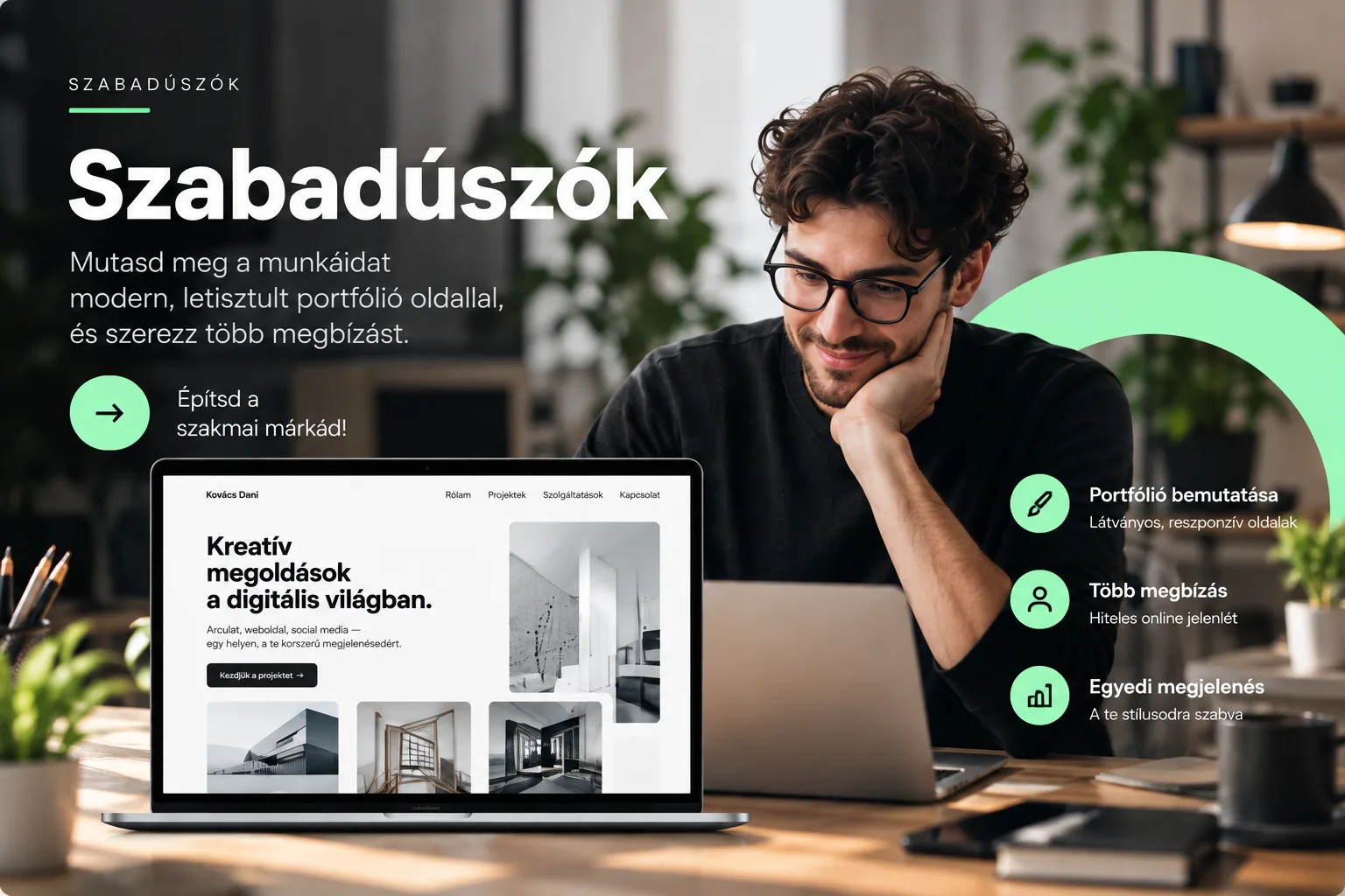 Szabadúszók – Groundwork weboldal példa